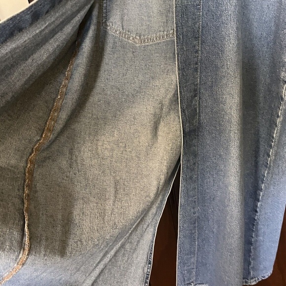 Vintage Late 90’s NWT Fragile Jeans Denim Long Duster Overcoat - Picture 9 of 13